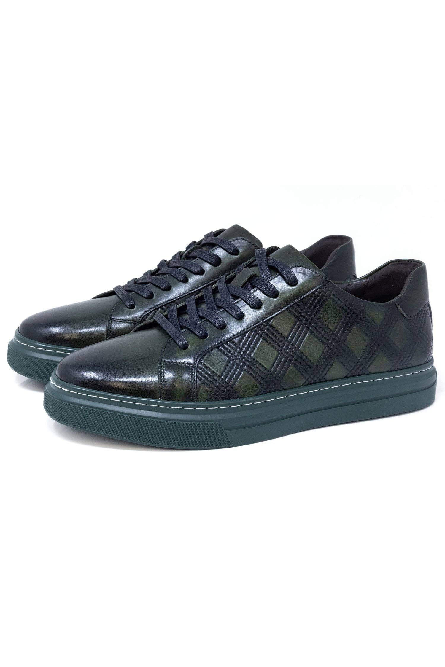 BARABAS - Wholesale Lifestyle Sneakers - Men's - Men's Checkered Lace-up Leather Sneakers 5SH0917