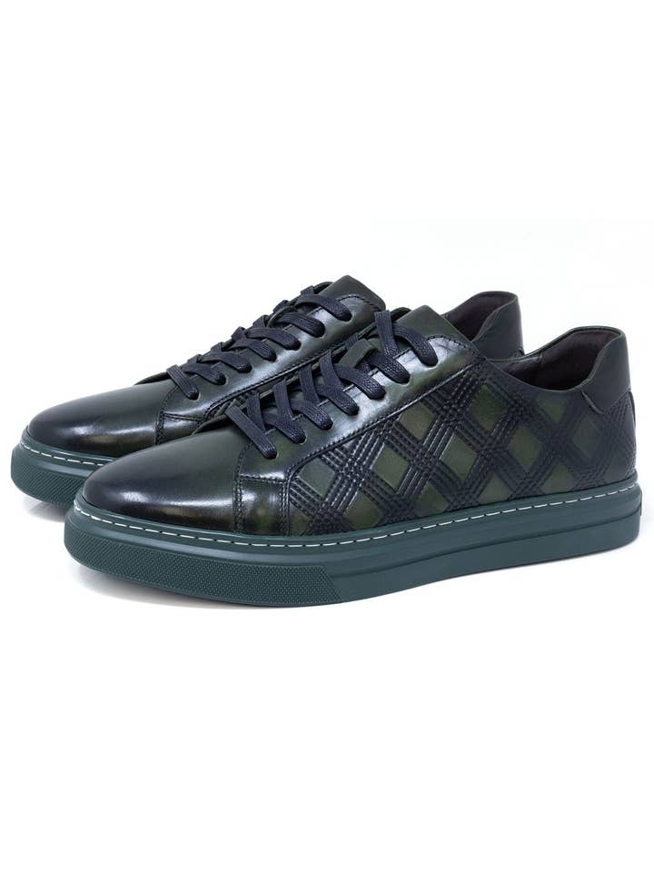 BARABAS - Wholesale Lifestyle Sneakers - Men's - Men's Checkered Lace-up Leather Sneakers 5SH0917