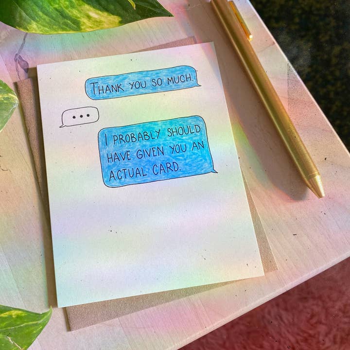 Thank You Text Card for wholesale by Chateau Blanche