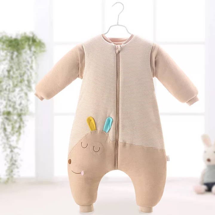 Saco de dormir de bebé animal neutro con piernas y brazos desmontables para venta al por mayor de ZIPPYUP
