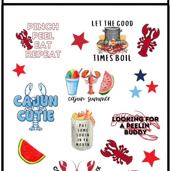 Happy Hues Tattoos - Wholesale Temporary Tattoo - Cajun Summer Temporary Tattoos