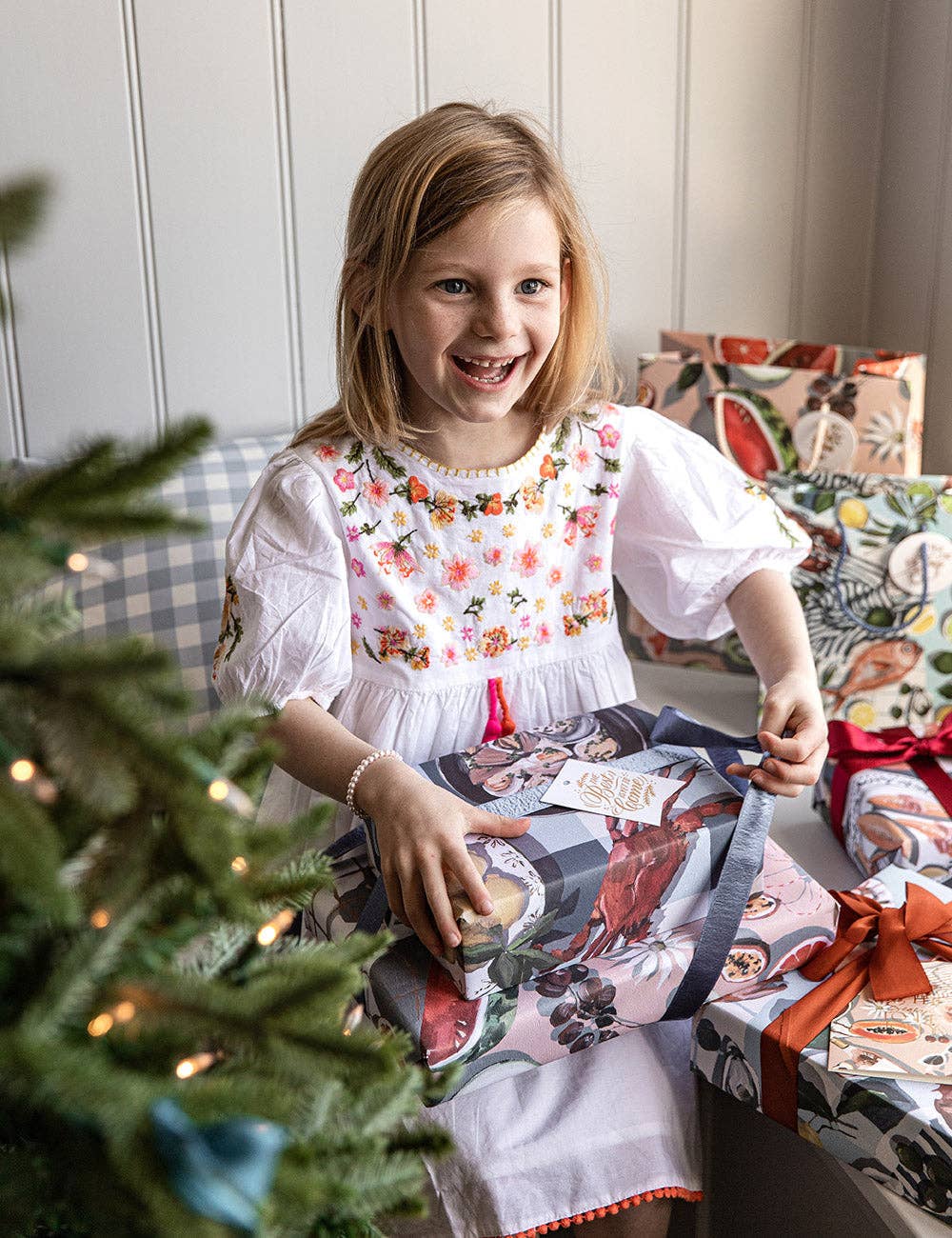 Bespoke Letterpress - Wholesale Inpakpapier - Zomerpicknick/Crab & Squid cadeauverpakking, 6 stuks10