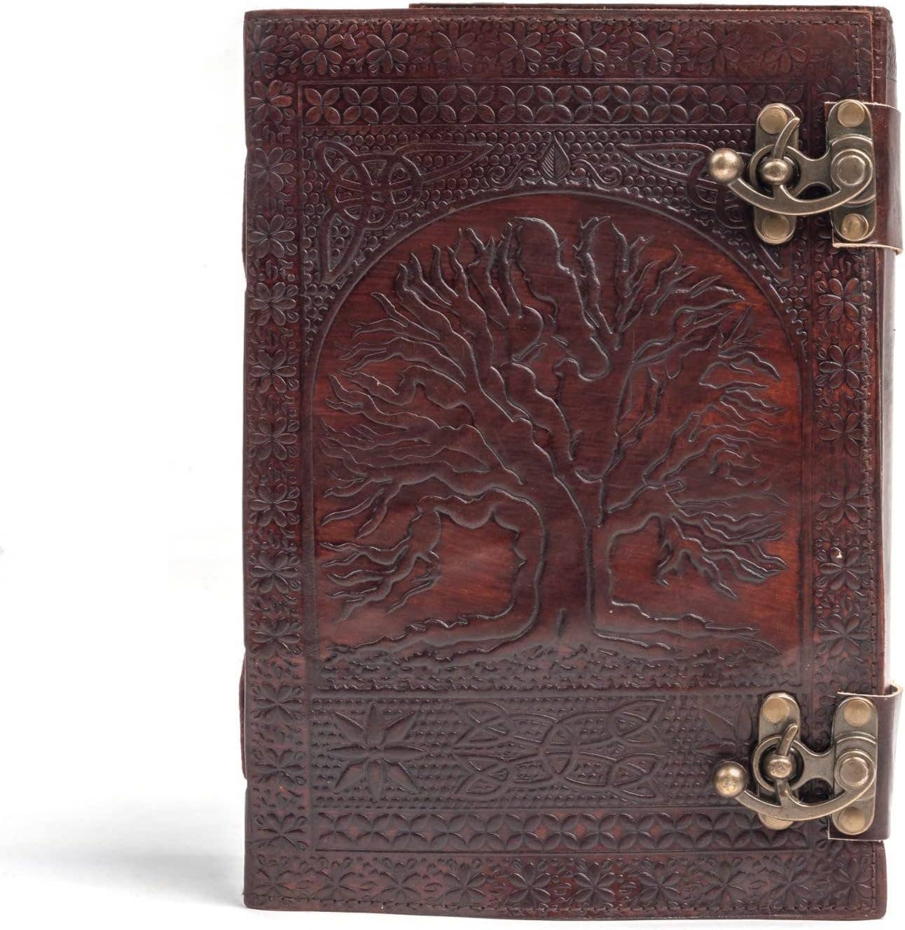 Tuzech Leather - Vente Journal intime - Tuzech grand journal de vie de 600 pages | journal en cuir | carnet de notes grand arbre de vie embossé | carnet d'écriture en cuir | journal en cuir fait main | grimoire en cuir | carnet de croquis en cuir 7 x 10 relié par fil1