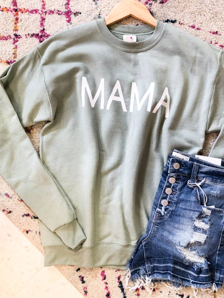 MAMA Sage Sweatshirt for wholesale by Southern Roots
