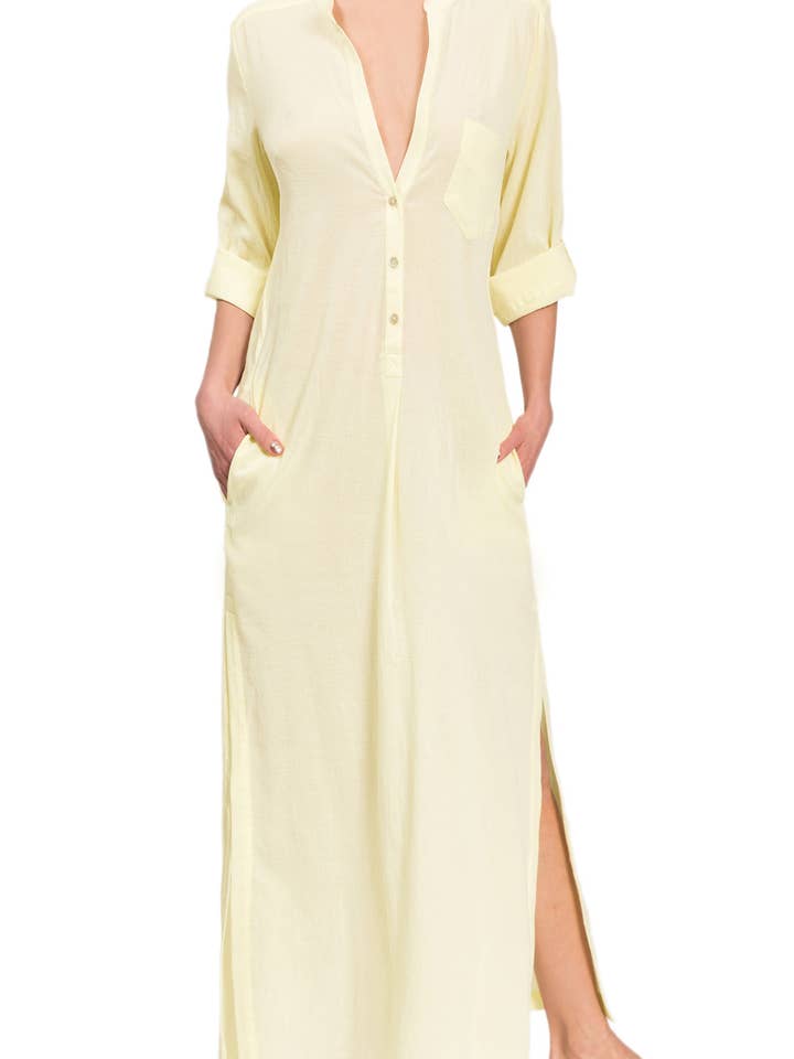 Tracey Caftan - Lemoncello Cloud Cotton for wholesale by Everyday Ritual