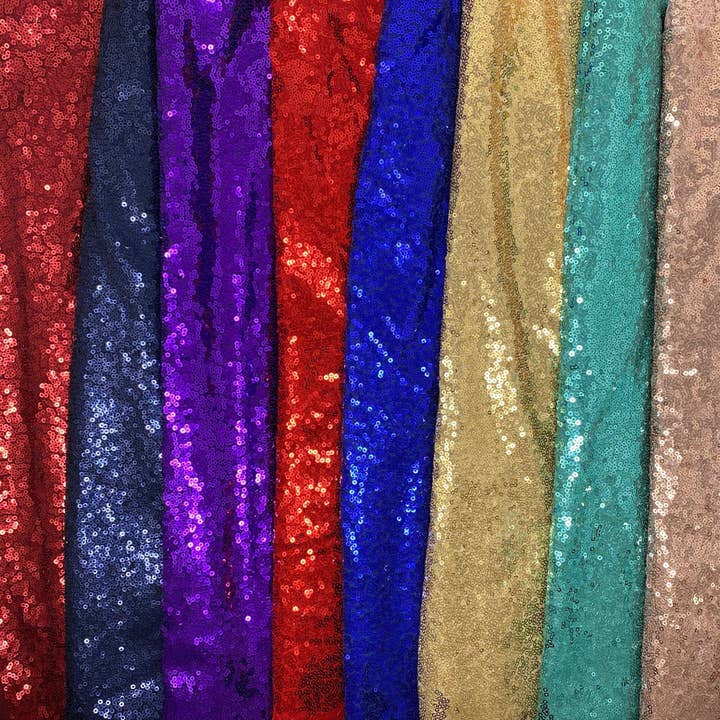 3mm Mini Shiny Sequins on Poly Spandex Mesh Fabric for wholesale by Express Knit Inc.