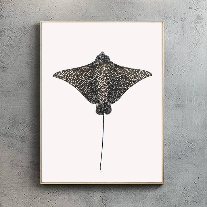 Spotted eagle ray - A4 Print (portrait) for wholesale by Hidden Planet