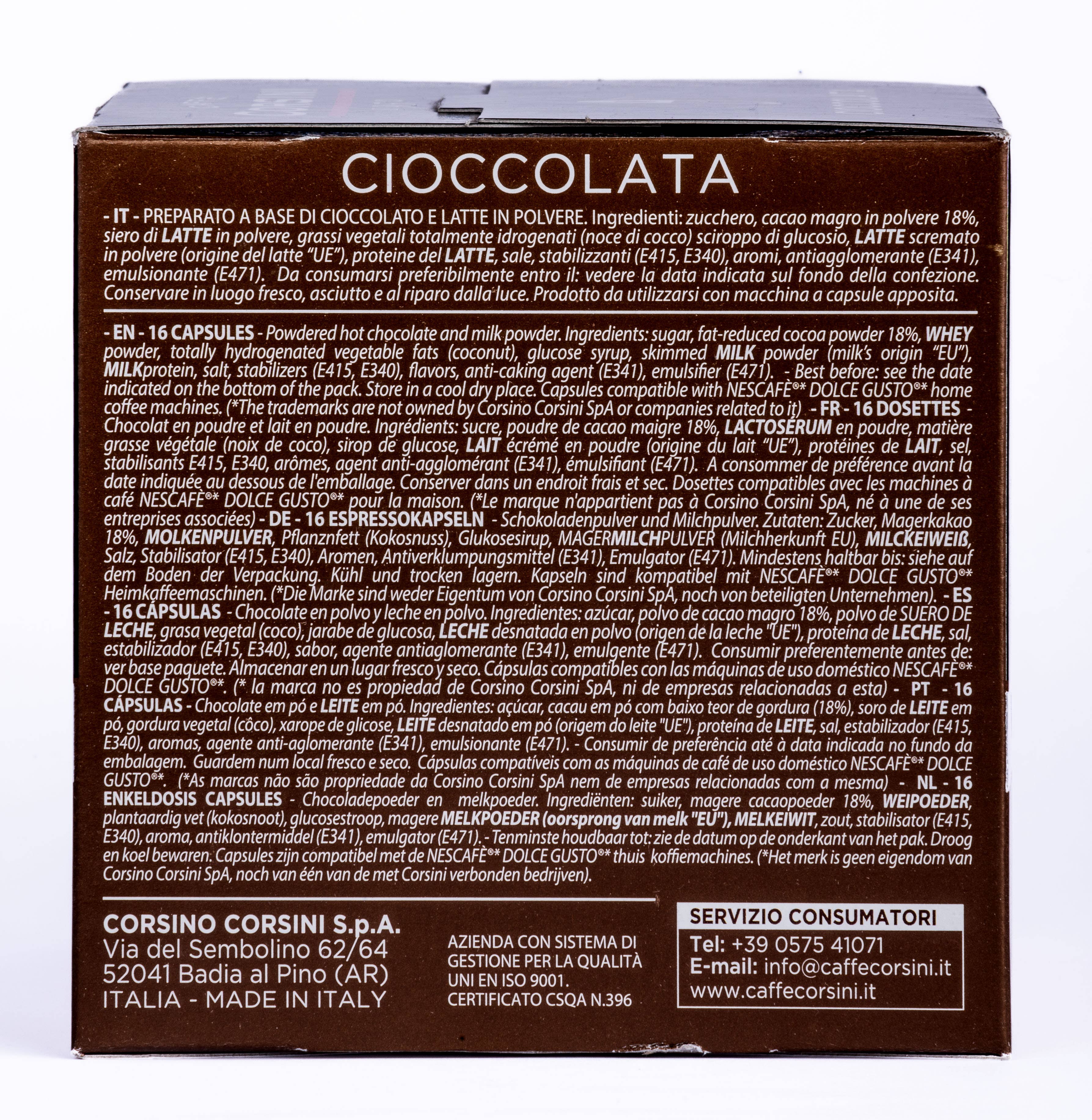 Caffè Corsini - Wholesale Coffee Pods - 16 Dolce Gusto® compatible capsules | CHOCOLATE3