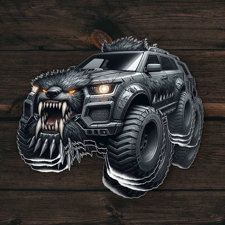 Werewolf Monster Car Sticker | Spooky Halloween Vinyl for wholesale by PiggyPrintStickers