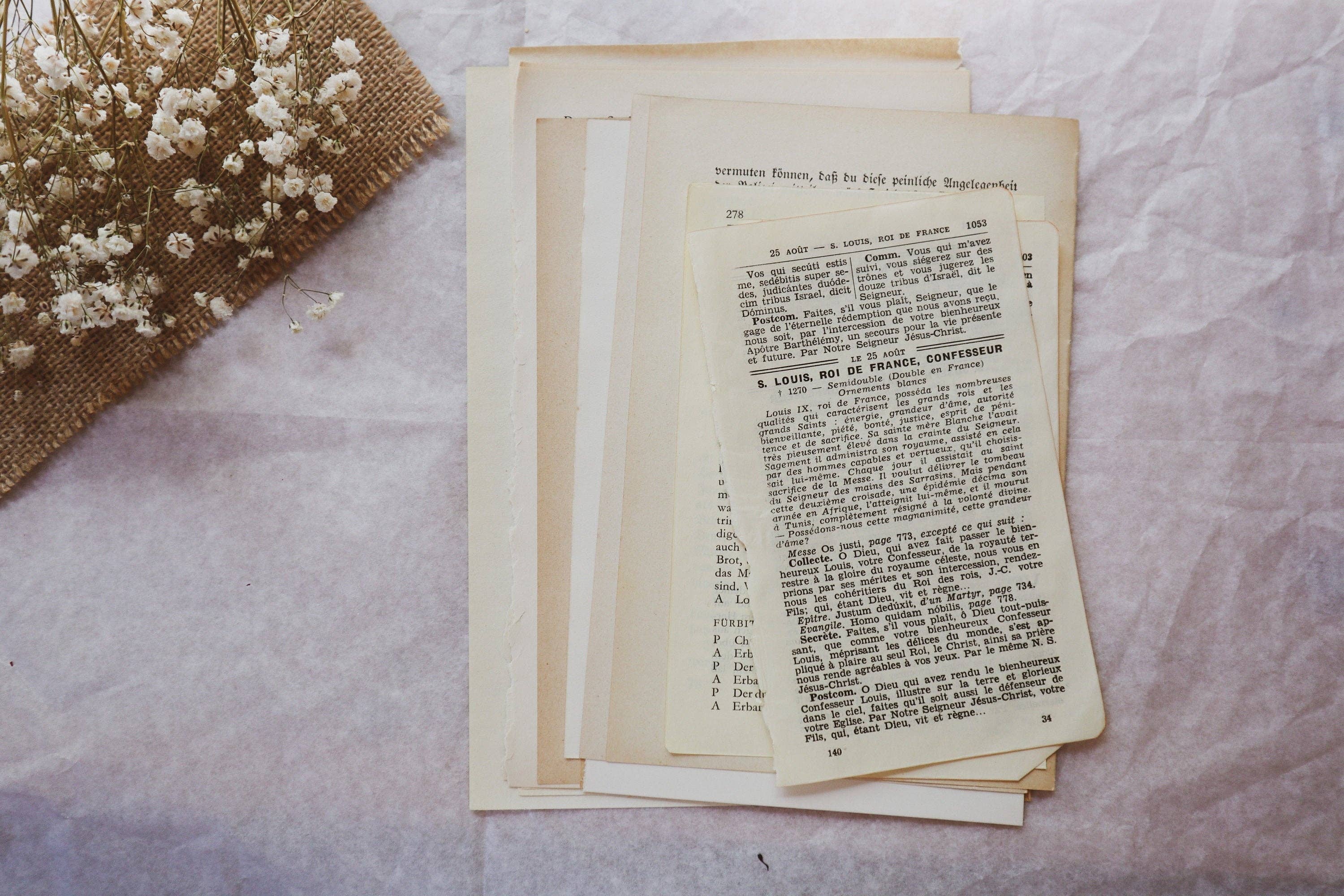 samesjournal - Wholesale  - Vintage book pages, 15 pieces, samesjournal0