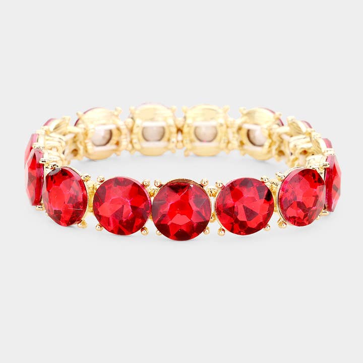 Sensibling Corp. - Wholesale Charm/Dangle Bracelet - Crystal Round Stretch Evening Bracelet