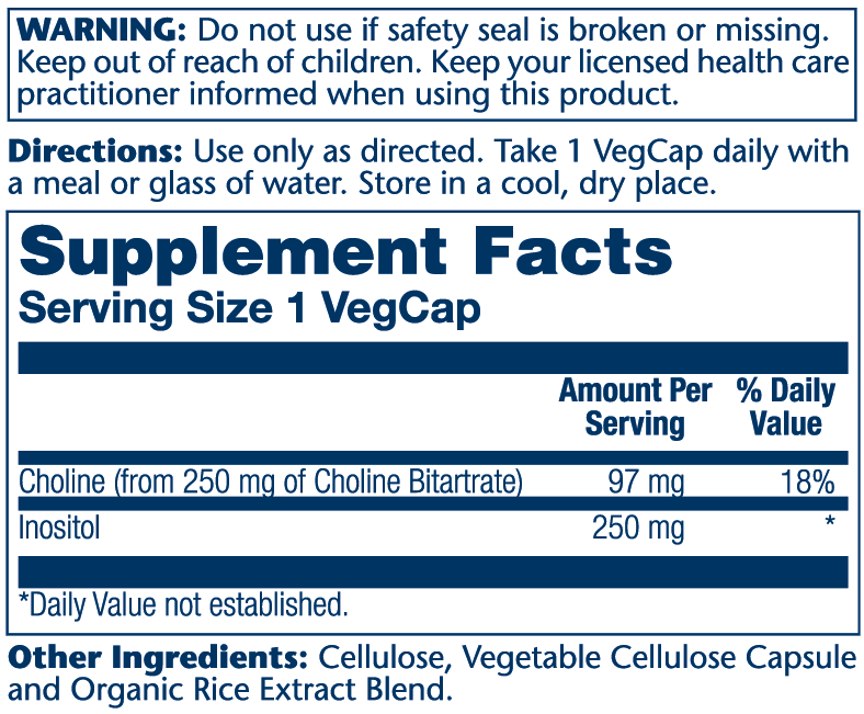 Solaray - Wholesale Oral Supplement/Vitamin - Choline & Inositol 250mg1