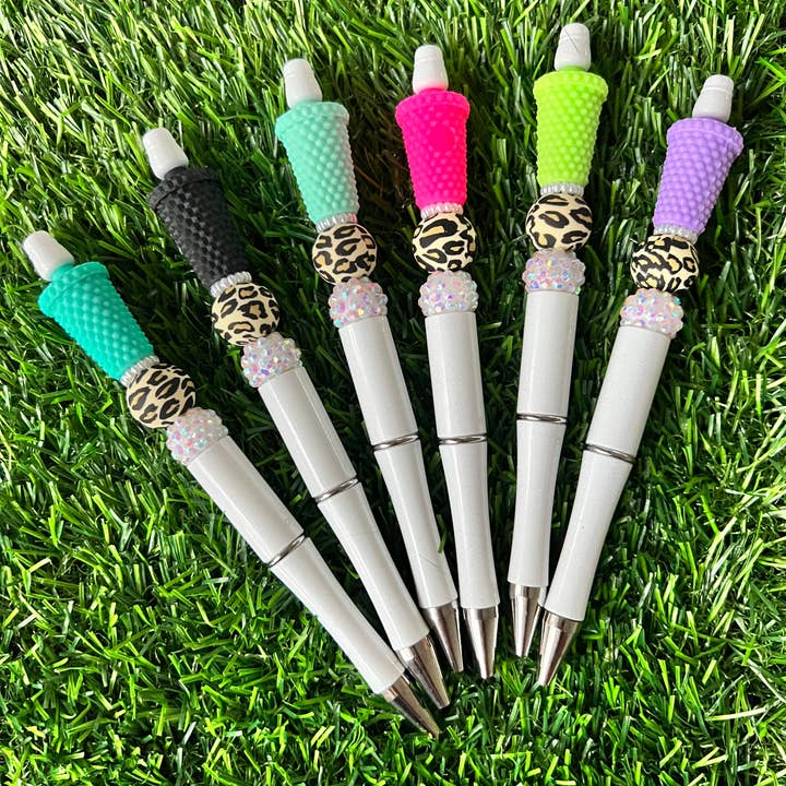 Iced Coffee Tumbler Themed Beaded Pen *Ready to Ship* for wholesale by Spark Sunshine Designs