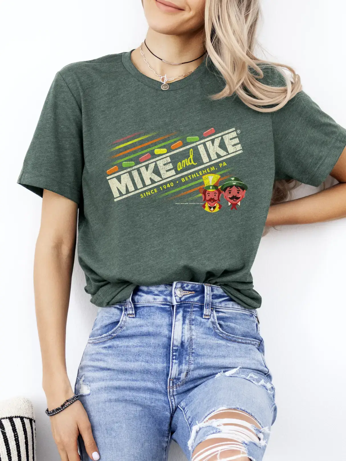 Grandpa Joe's Candy Shop - Wholesale Screen Printed T-Shirt - Unisex - Mike and Ike® since 1940 Vintage T-Shirt, Tee3