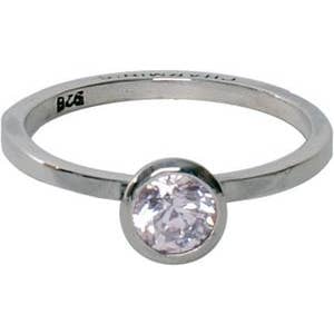 Anillo R131 blanco 'Diamante redondo' para venta al por mayor de Charmin's Ringen