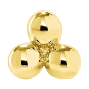 Piercing-zone – wholesale Stud/post earrings – 3 Bead Stud – 14K Gold Threadless & Threaded End1
