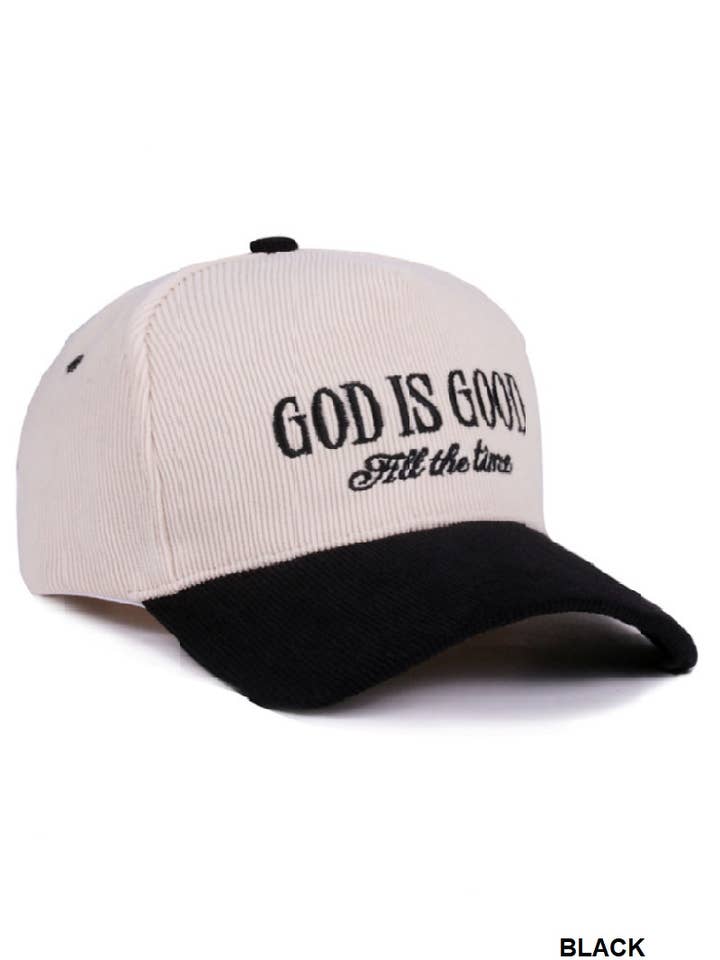 ..1015 God Is Good All The Time Two Tone Corduroy Cap SI-28922 for wholesale by 42POPS