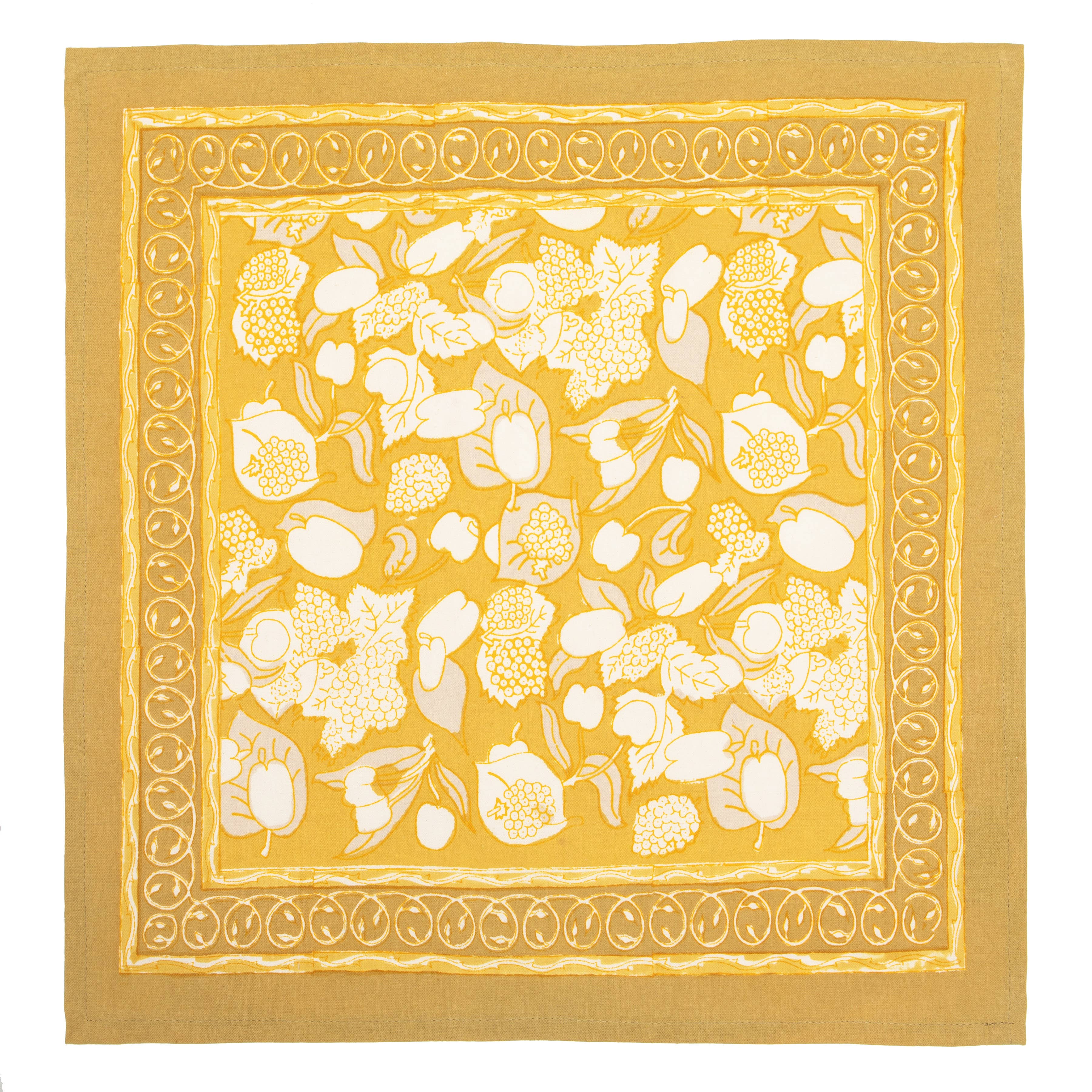 Couleur Nature – wholesale Dinner & cloth napkin – Forest Harvest Grey & Mustard Napkins - Set of 63