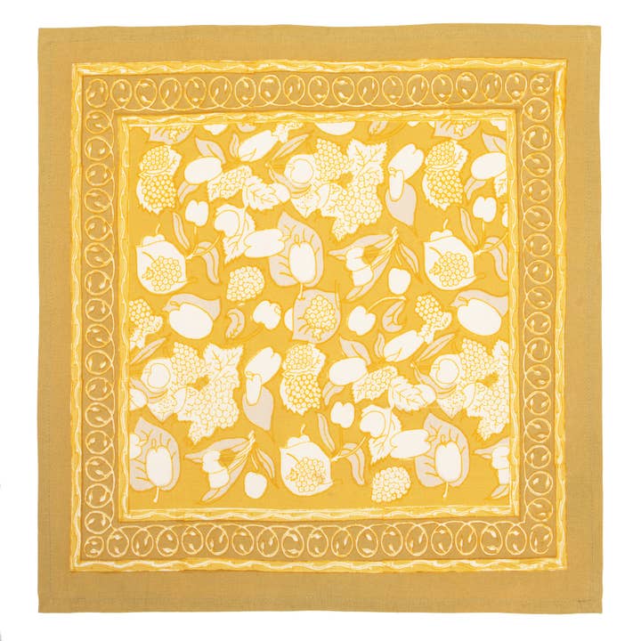 Couleur Nature – wholesale Dinner & cloth napkin – Forest Harvest Grey & Mustard Napkins - Set of 63