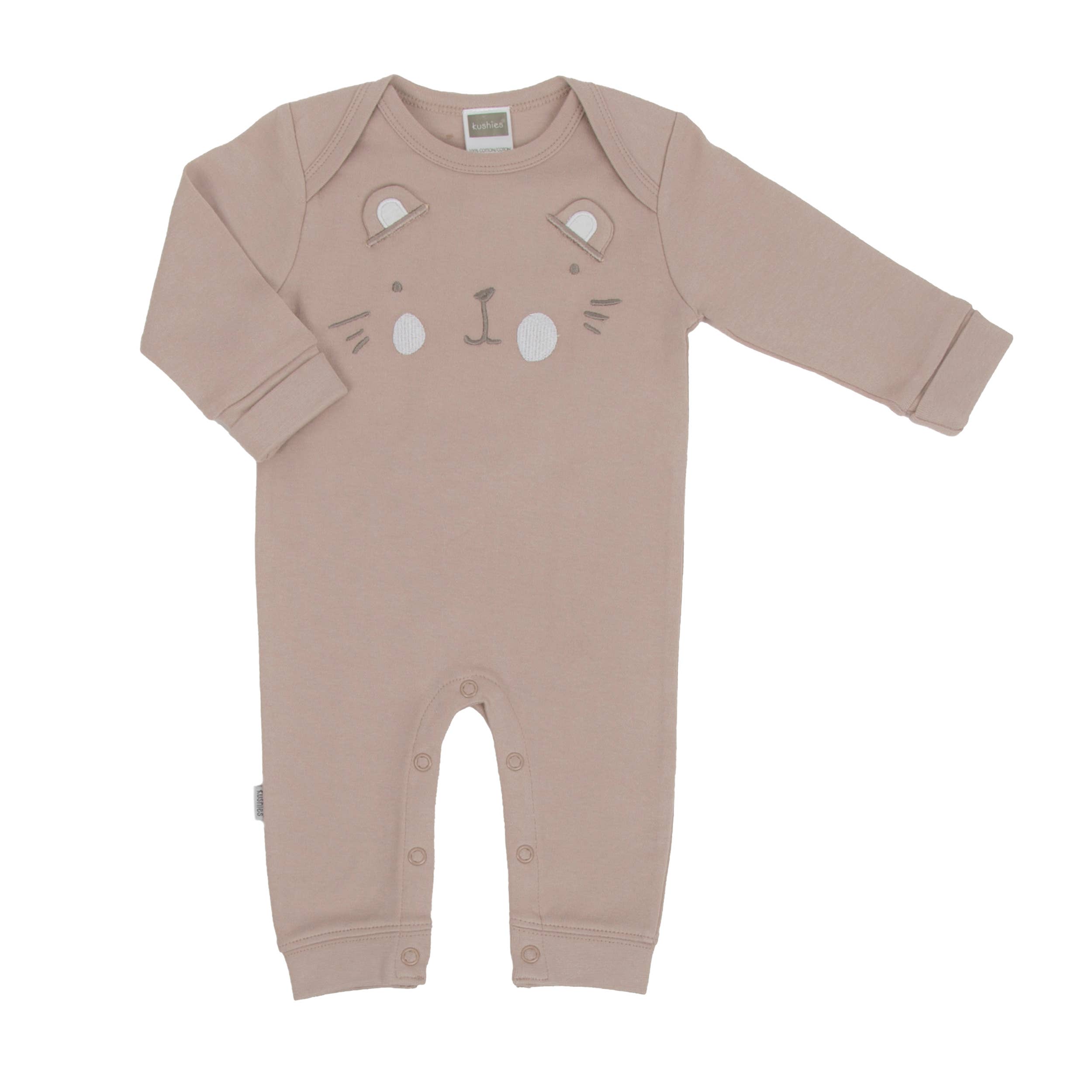 Kushies Baby - Wholesale Jumpsuit - Baby - Hello World Unionsuit Taupe0