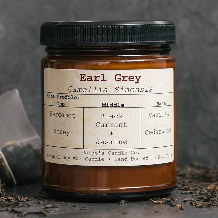 Earl Grey taxonomie kaars voor wholesale door Paige's Candle Co.