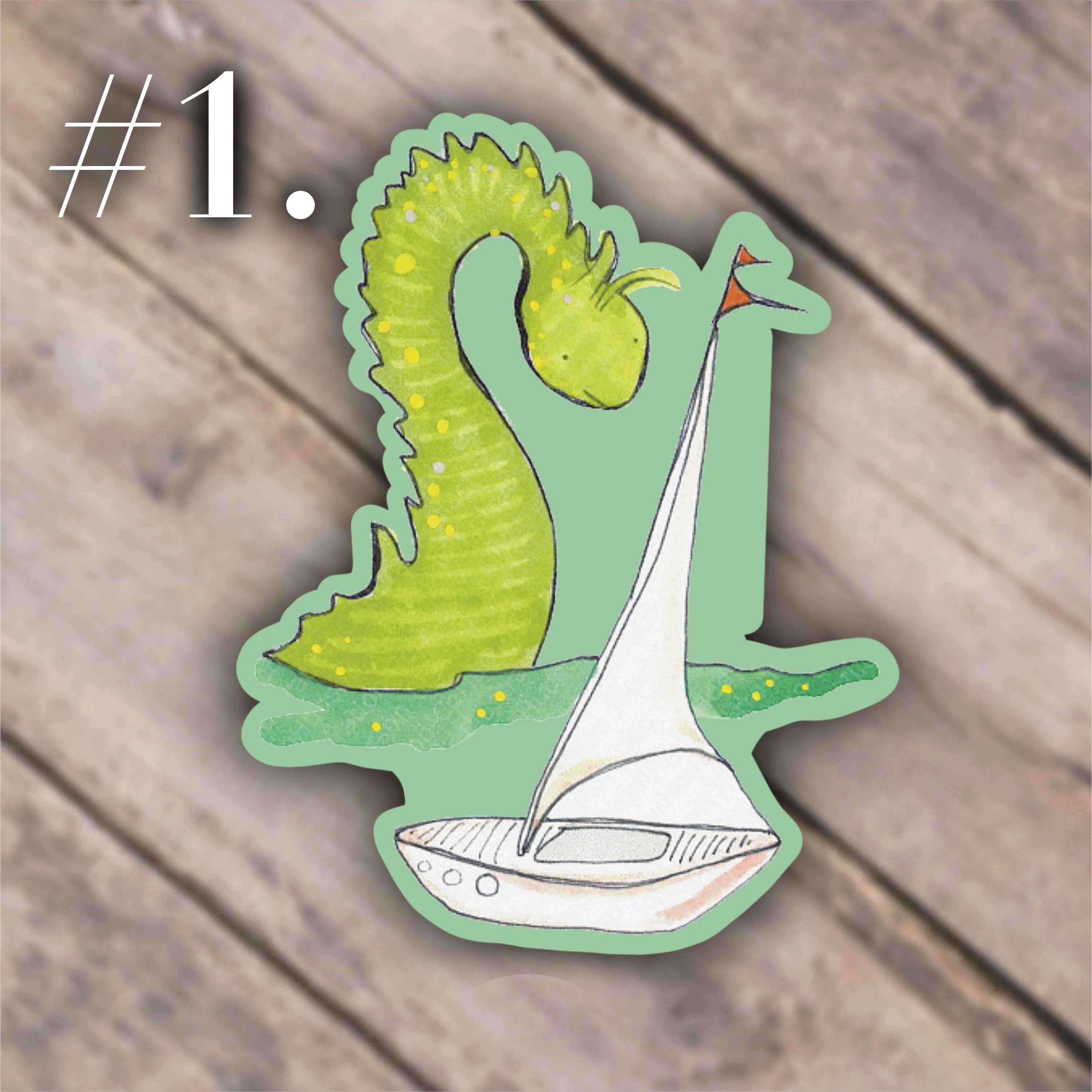 Hudson Illustration Co - About Town Co - Wholesale Sticker - Waterproof Vinyl Sea Monster Stickers - Loch Ness0