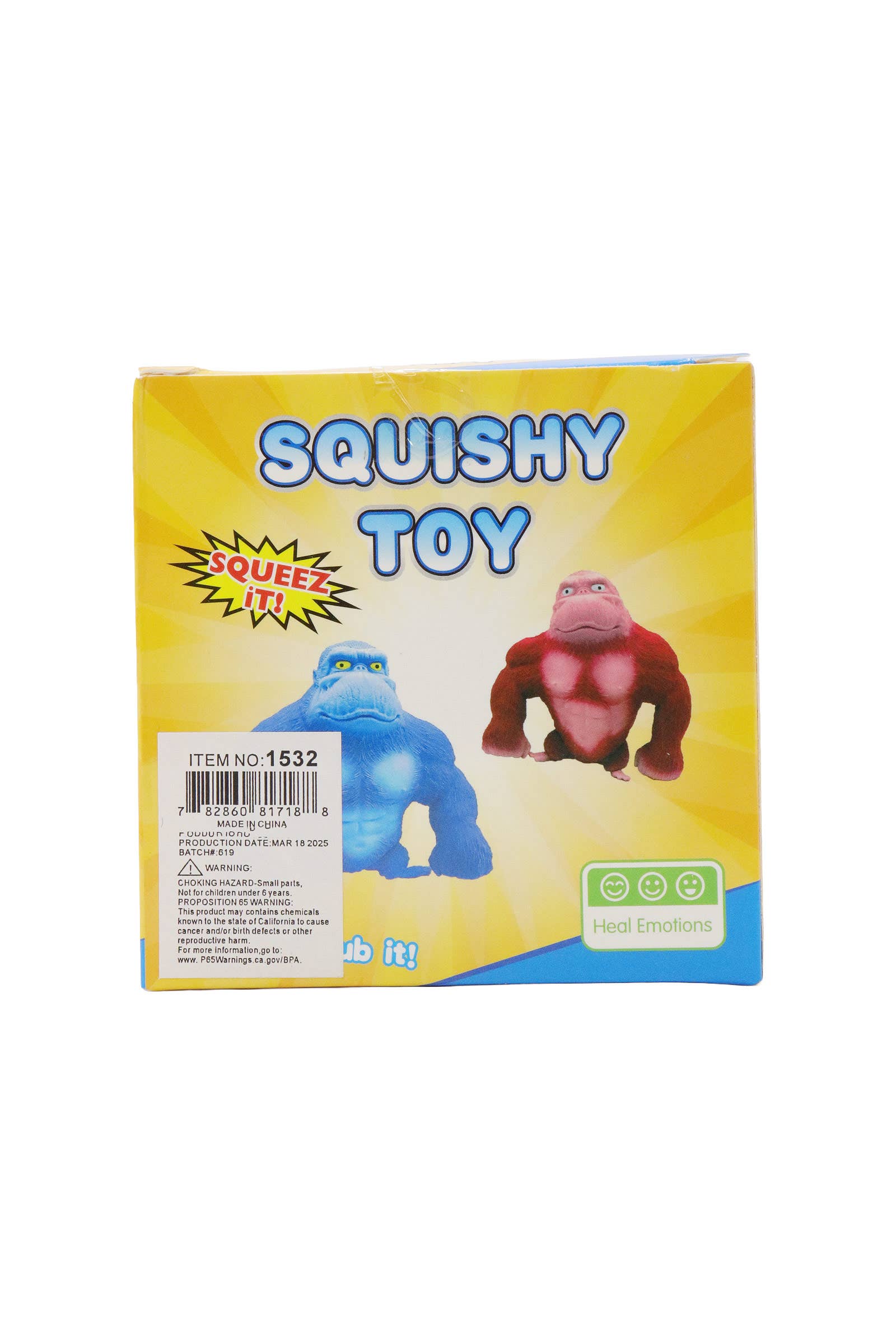ASSORTI Tie-dye gorilla zandgevulde squishy - 8 stuks voor groothandel op Faire4