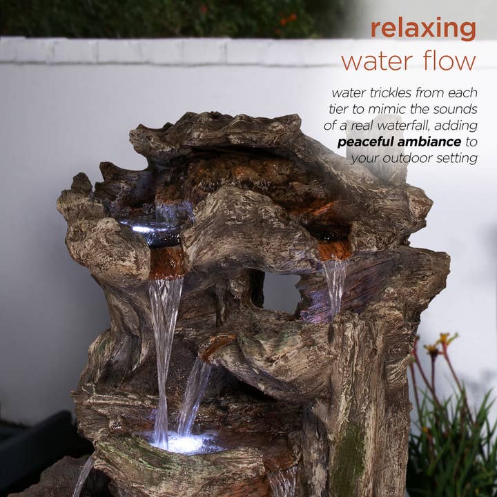 Alpine Corporation - Wholesale Outdoor Ornament/Decor - Alpine Corporation 6-Tiered Rainforest Waterfall Fountain wi