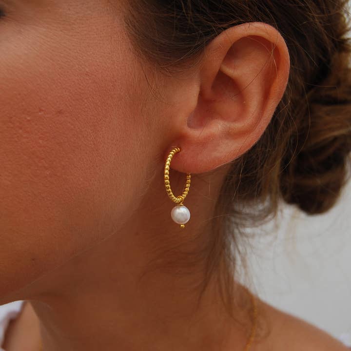 Oorbellen in zilver (925), parels voor wholesale door Yneda Jewels