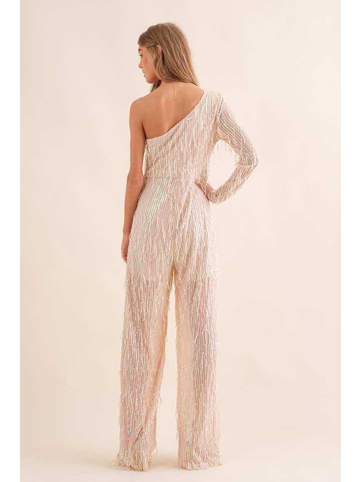 Blue B - Wholesale Jumpsuit - Women's - 34015R - Sequin Fringe Embellish One Shoulder Jumpsuit10