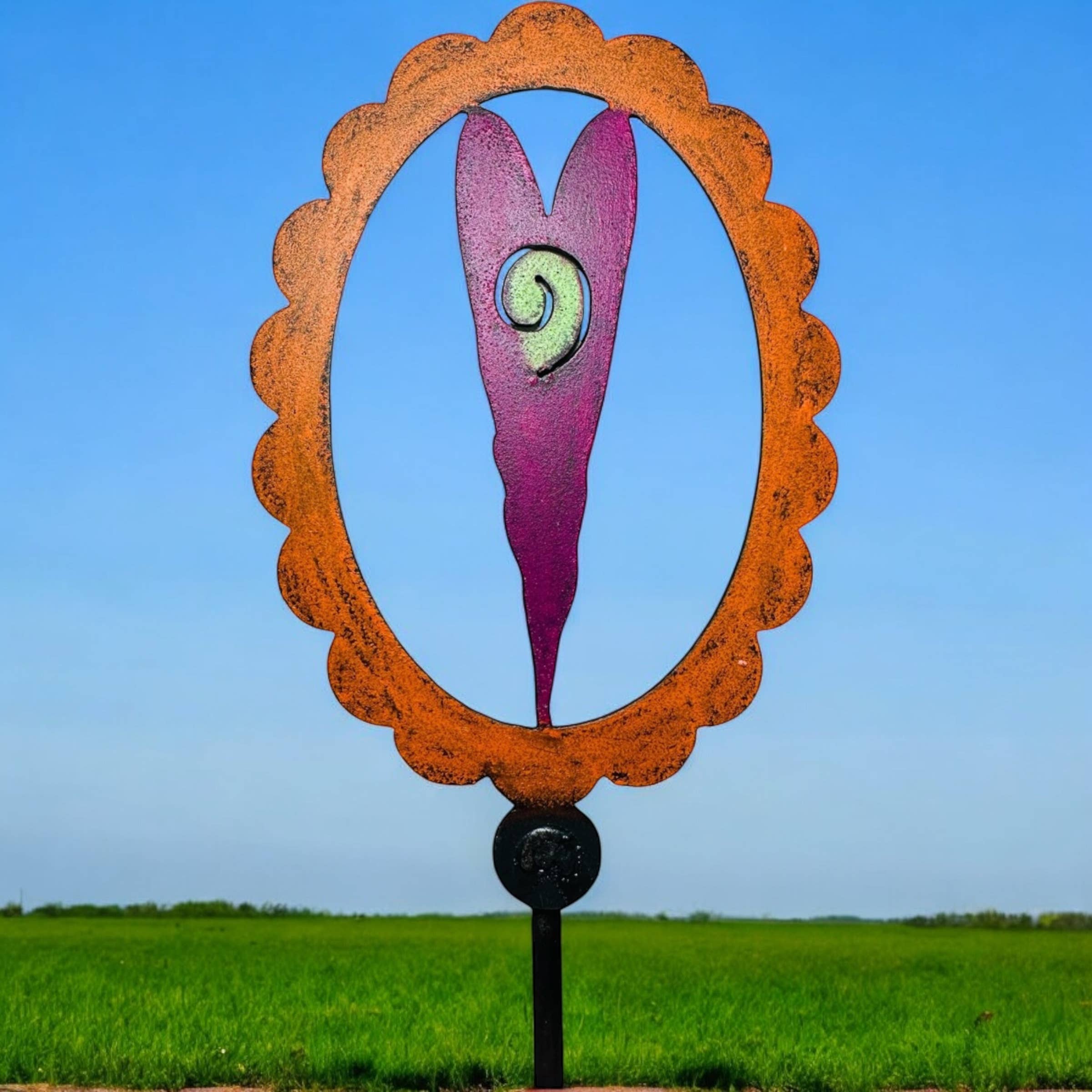 Whimsies – wholesale Garden/lawn stake – Metal Heart garden Stake patio lawn decor romantic heart 3