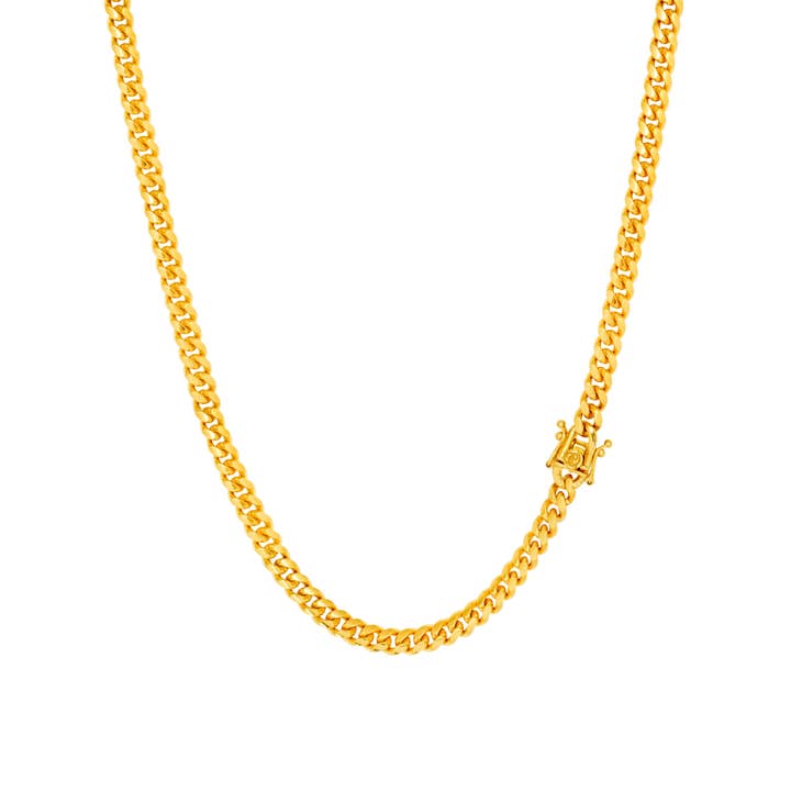 Twistedpendant - Wholesale Link & Chain Necklace - 23K Gold Miami Cuban Chain
