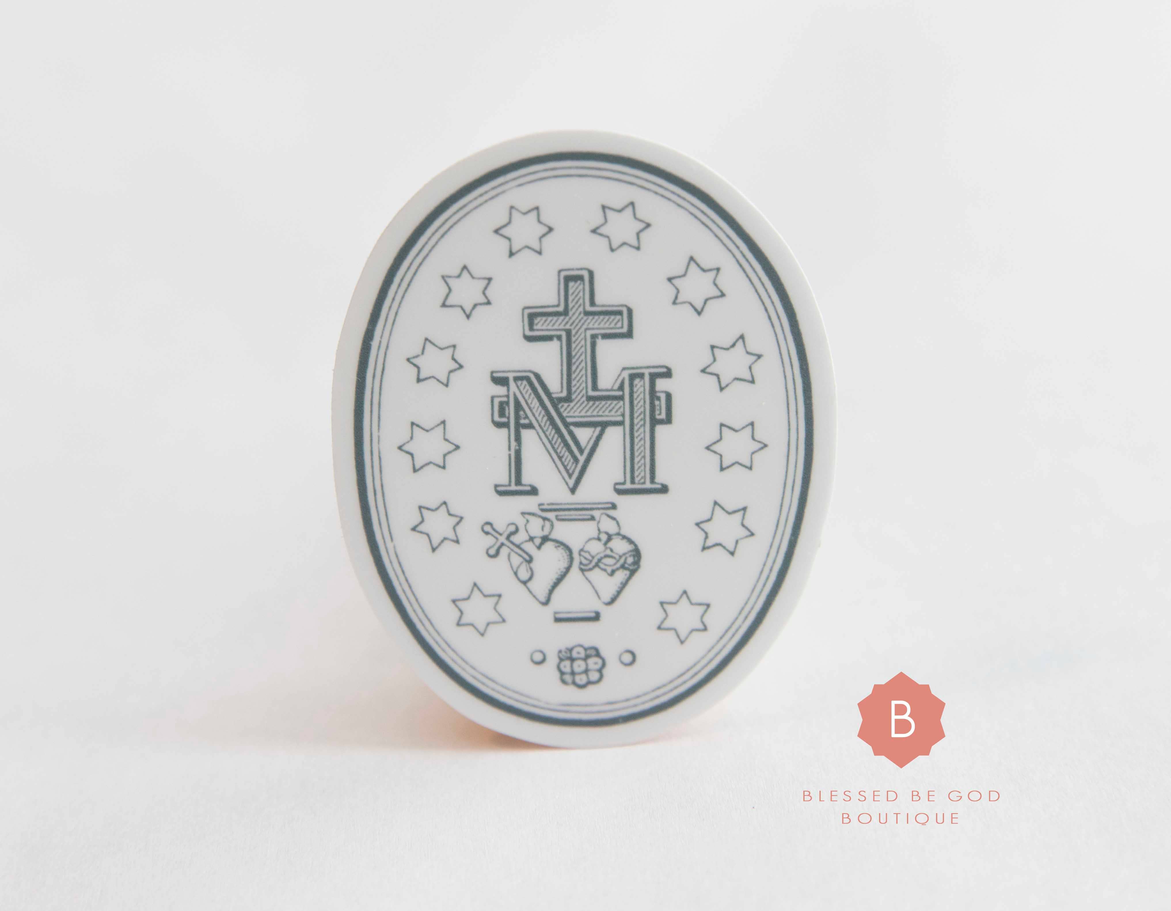 Blessed Be God Boutique - Wholesale Sticker - Miraculous Medal Sticker, Catholic Vinyl Sticker1