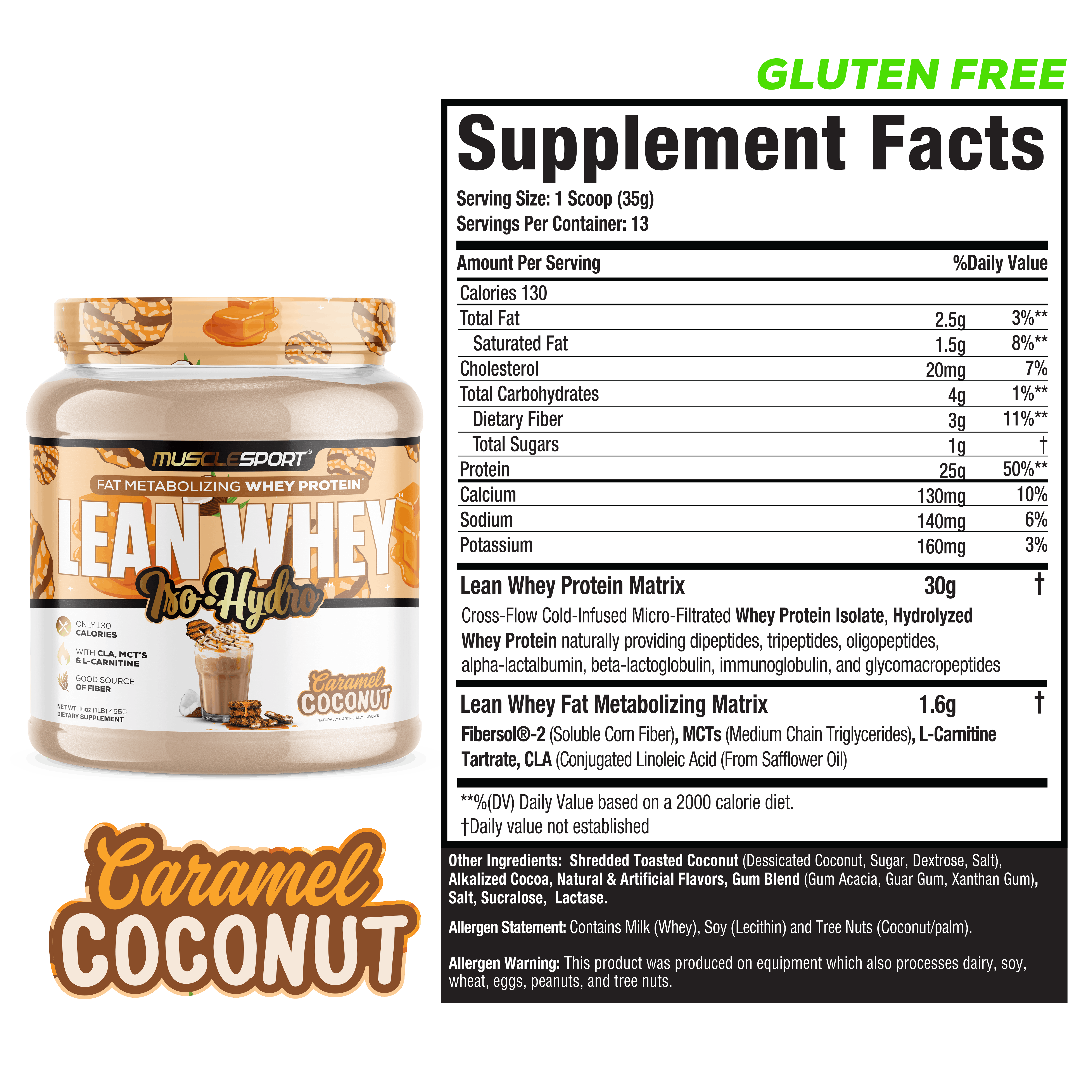 MuscleSport - Wholesale Protein/Superfood Powder - Lean Whey™ Iso Hydro Gourmet Protein 1lb36