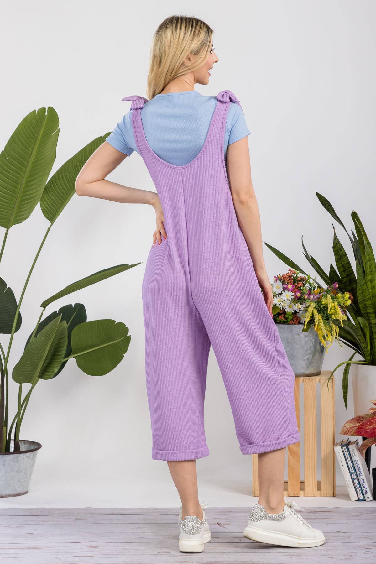 Celeste Clothing – Engroshandel Jumpsuit - Dame – CASUAL RIB CAPRI JUMPSUIT MED LOMMER -CP338735