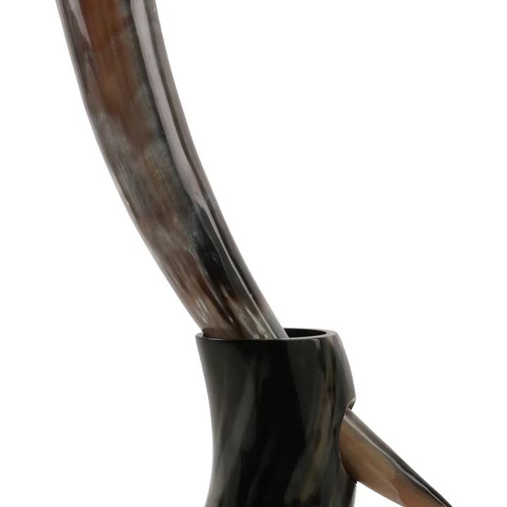 Muqeem & Brothers - Vente Verre/tasse - Corne à boire avec support - Contient jusqu'à 16 oz, naturel1