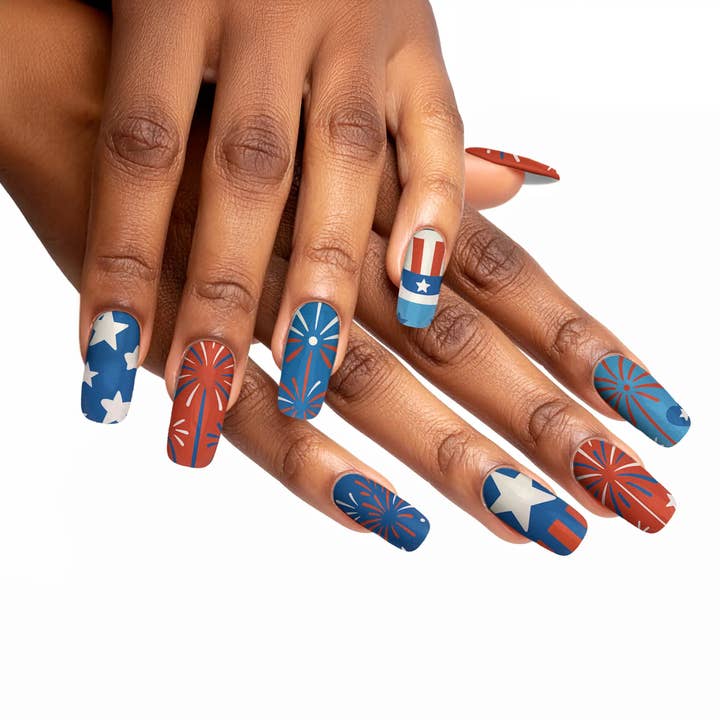 FYNE BODY - Wholesale Press-on/fake nails - Glitter Beam 4th of July Press-On Nails78