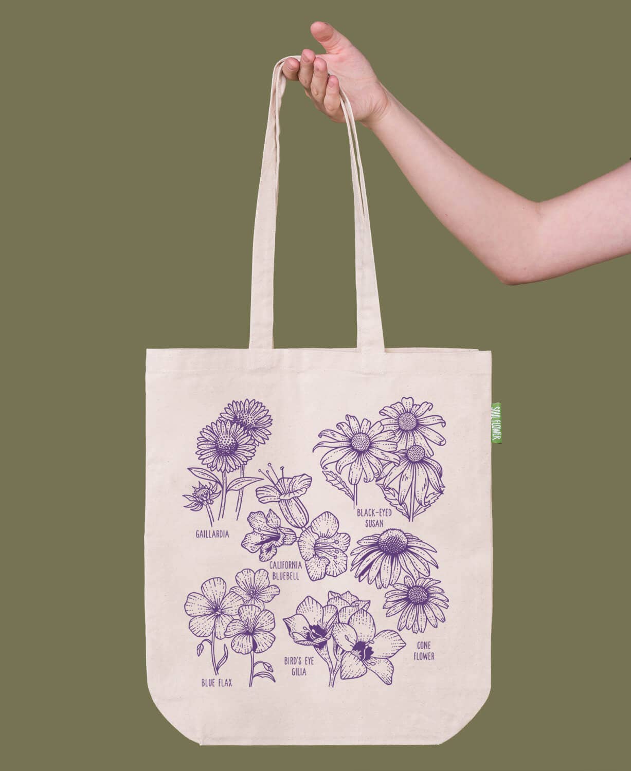 Soul Flower - Wholesale Tote Bag - Unisex - Wild Flower Botanical Tote Bag - Flower Garden Totes2