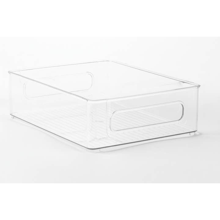 Clear Fridge & Pantry Storage Bins with Handles- 10"x8"x3 " for wholesale by The Organizing Warehouse