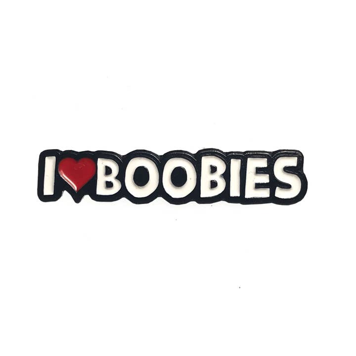 Geeky And Kinky - Venta al por mayor Botón/prendedor - Pin esmaltado I Heart Boobies