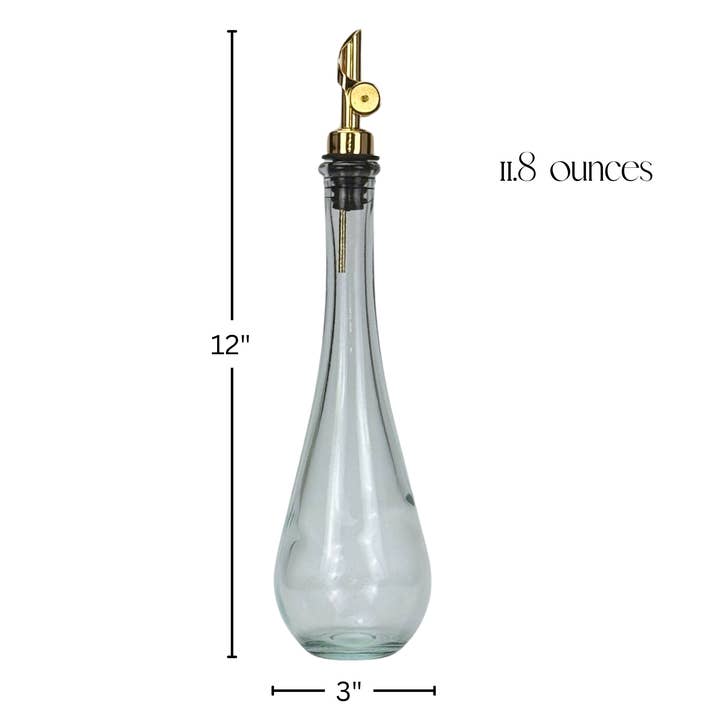Blush Apothecary - Wholesale Oil/vinegar dispenser - 11.8-ounce Raindrop Clear Glass Bottle, Weighted Pour Spout2