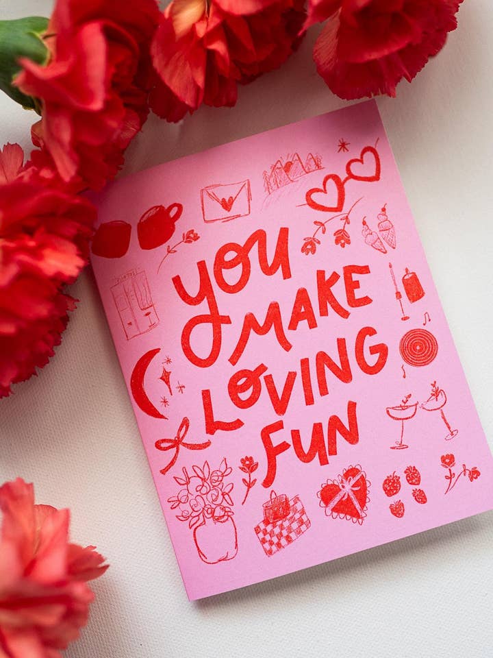 you making loving fun, valentine's or anniversary card for wholesale by Bouquet of Joy
