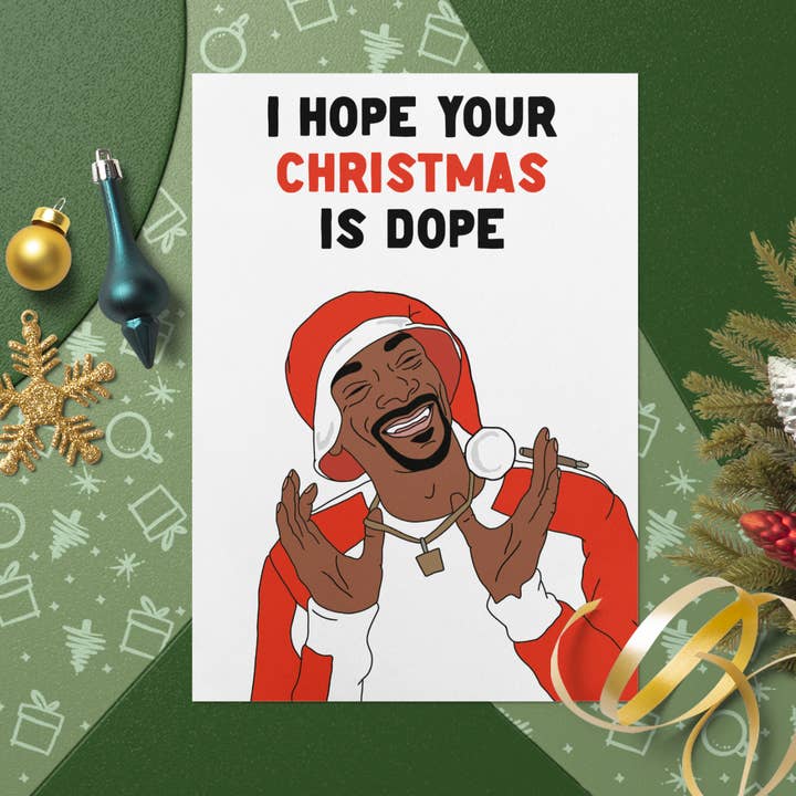 Snoop Dogg - Divertente Biglietto di Natale Stupefacente. per la vendita all'ingrosso da parte di Fyne Print