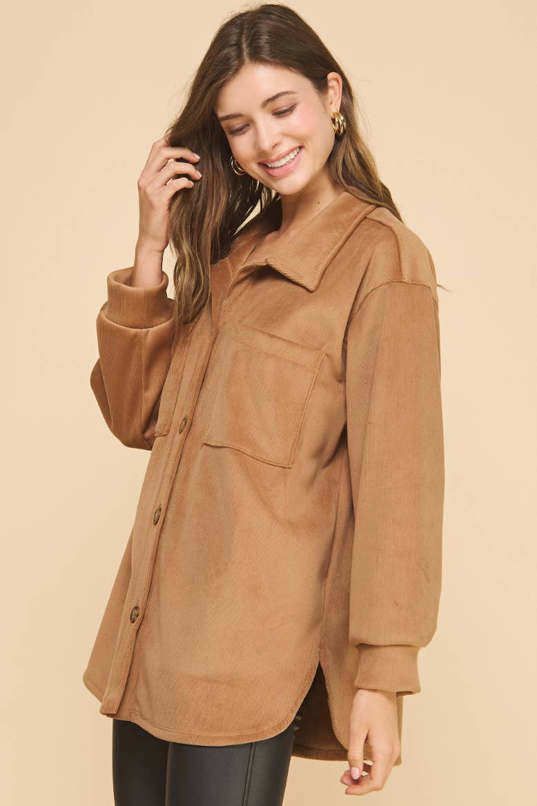 If She Loves - Wholesale Shirt Jacket/Shacket - Women's - ISJK1117 Amicis Lilian Oversized  Shirt2