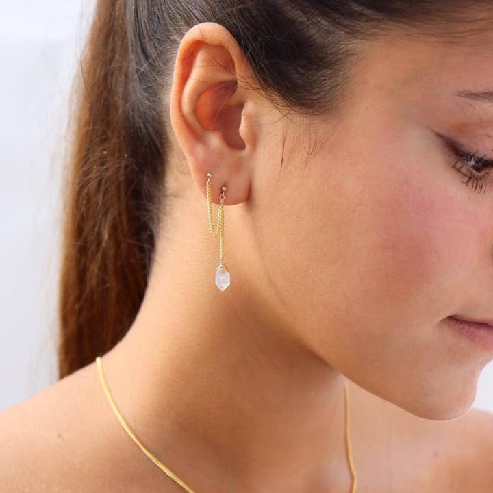 Token Jewelry - Wholesale Stud/Post Earrings - Lumi Chain Studs in 14k Gold Fill or Sterling Silver