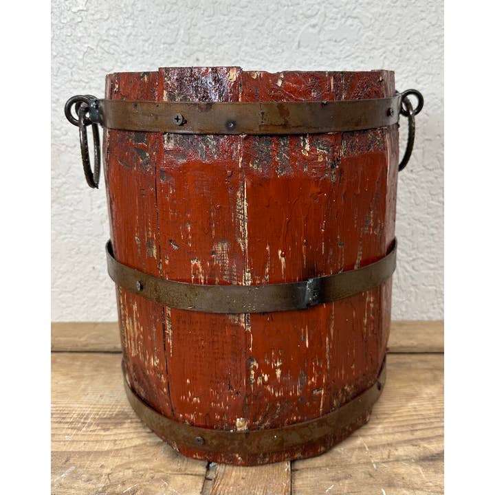 My Amigos Imports - Wholesale Bucket/Pail - Small Rustic Trim Bucket-13.5 x 13 in-Farmhouse-Small Bucket