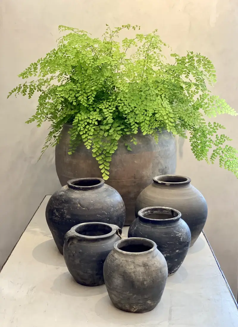 Element Accessories USA - Vente Pot - pots vintage en argile gris mat, poterie intérieure rustique, urnes4