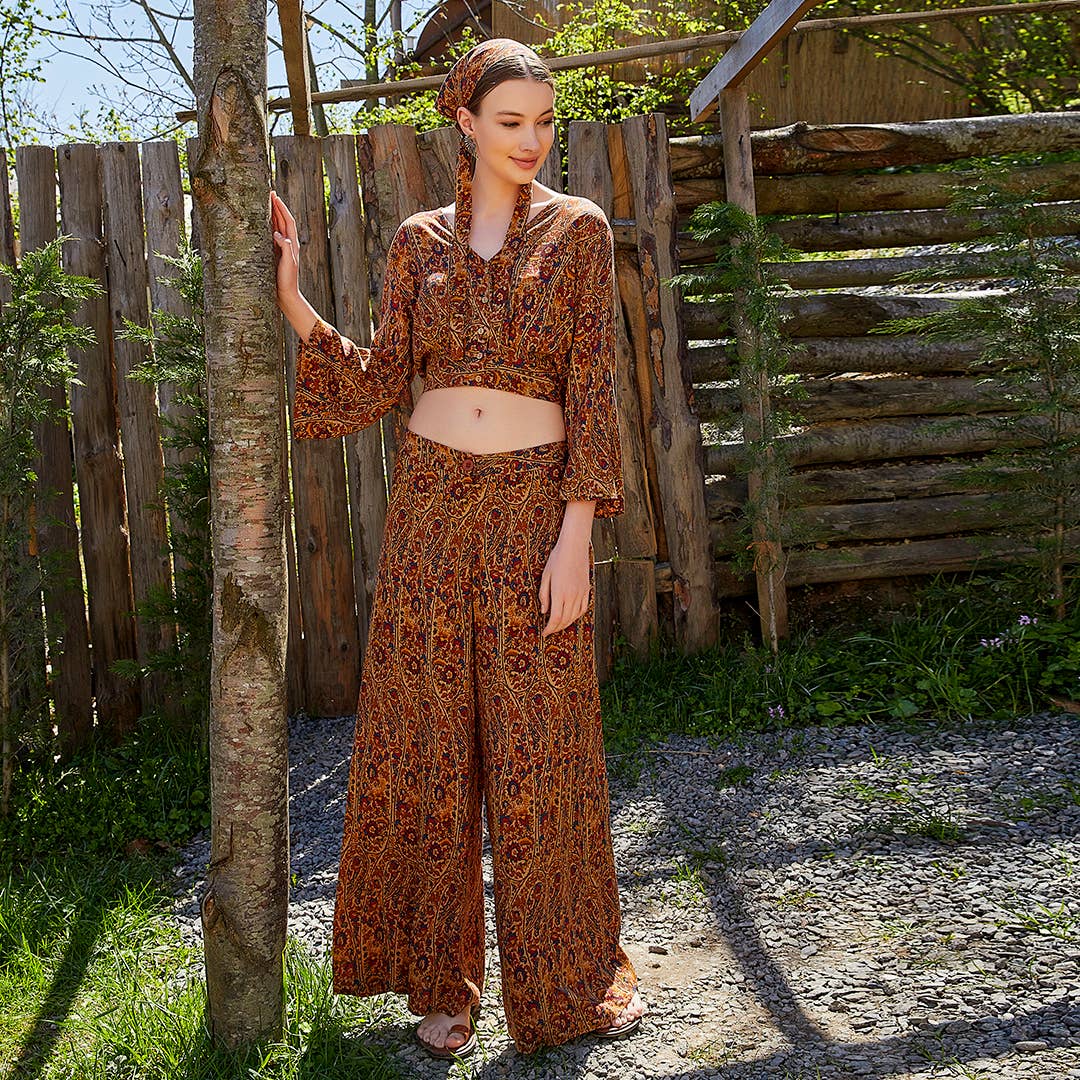 Los Banditos – wholesale Byxor - Dam – Hög midja breda ben Pera Desing Palazzo byxor3