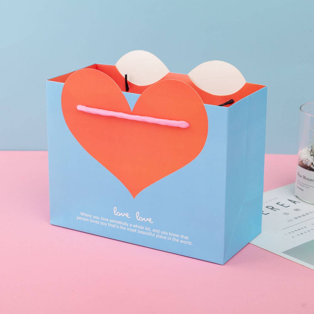 ByHome - Wholesale Gift Bag - Dual-Colored LOVE Heart Shape Gift Bag w/ tissue 2