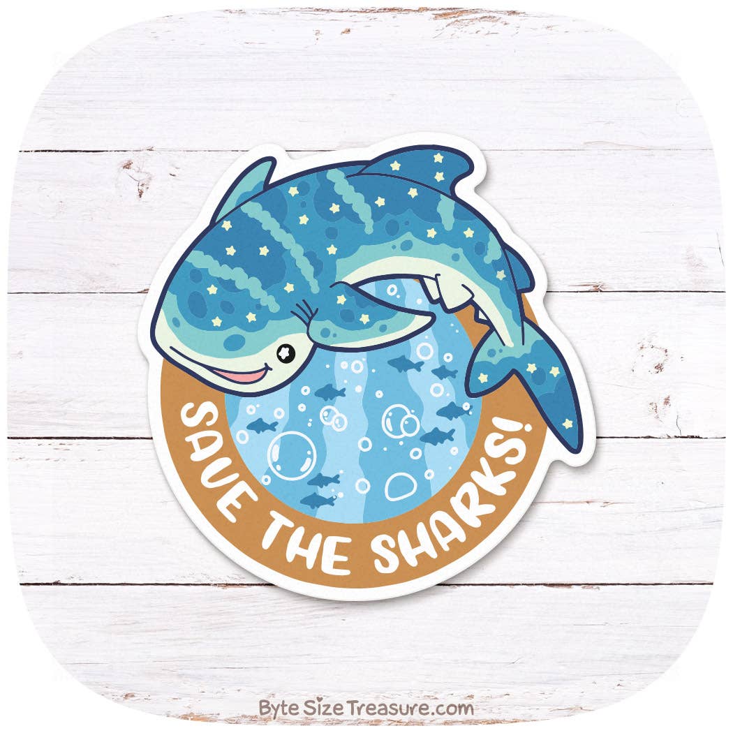 Byte Size Treasure - Wholesale Sticker - Whale Shark Vinyl Sticker4